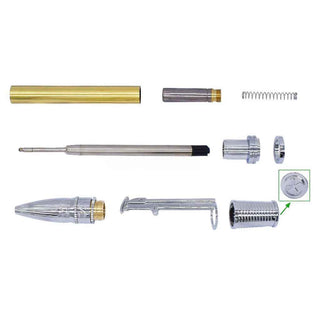 Sewing Ballpoint Pen Kits. Parts in chrome