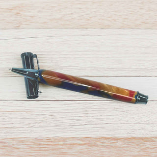 Snap Cap Rollerball Pen Kits. Steel Blue Ti