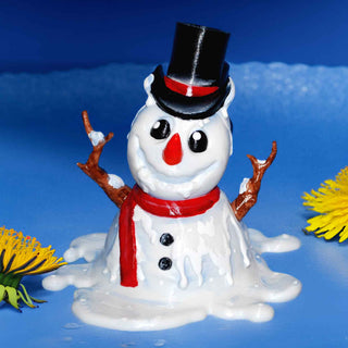 3D Printed Melting Snowman Pen Holder. Lifestyle