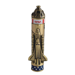 Shuttle Rollerball Pen Kit Cap detail. Antique Brass