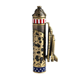 Shuttle Rollerball Pen Kit Cap detail side. Antique Brass