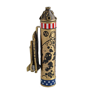 Shuttle Rollerball Pen Kit Cap detail side 2. Antique brass