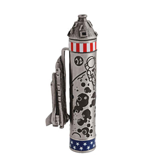 Shuttle Rollerball Pen Kit Cap detail side. Antique pewter