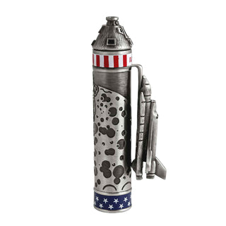 Shuttle Rollerball Pen Kit Cap detail side 2. Antique pewter