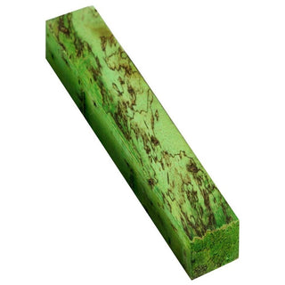 Spalted Tamarind Pen Blank - Lime Green Stabilized