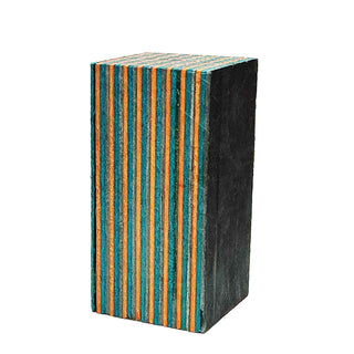 SpectraPly bottle stopper blank dyed birch laminate. Aqua Fire