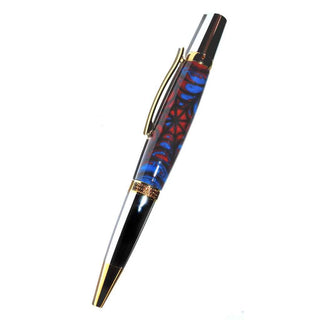 Spider Web 3D Printed Pen Blank - Red & Blue