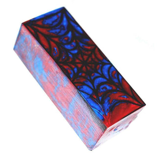 Spider Web 3D Printed Pen Blank - Red & Blue