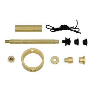 Spinning top kit for woodturning with brass tube for creating custom classic spinning tops. Parts Gold
