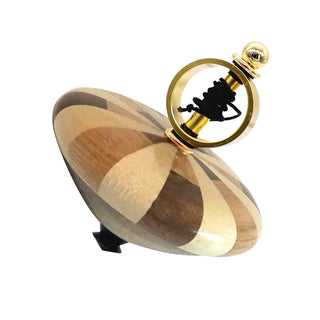 Spinning top kit for woodturning with brass tube for creating custom classic spinning tops. Gold Finish