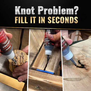 Starbond Dark Brown Medium-Thick CA Glue. Filling voids in wood.
