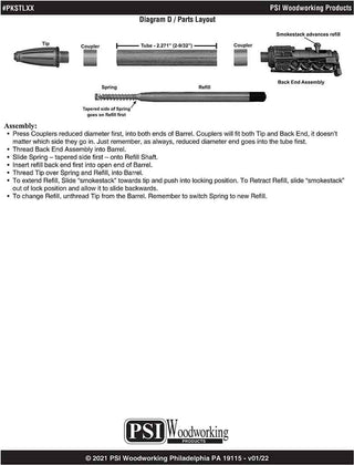 Steam Locomotive Pen Kits