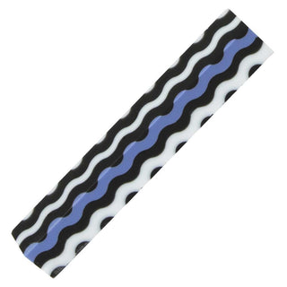 Thin Blue Line Pen Blank - Wavy with White & Black Stripes