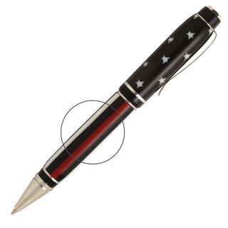 Thin Red Line Pen Blank - Straight with White & Black Stripes