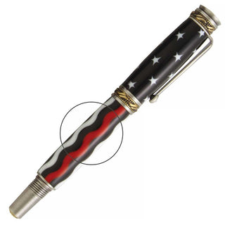 Thin Red Line Pen Blank - Wavy with White & Black Stripes