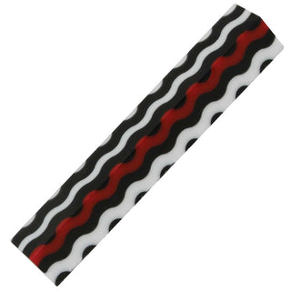 Thin Red Line Pen Blank - Wavy with White & Black Stripes