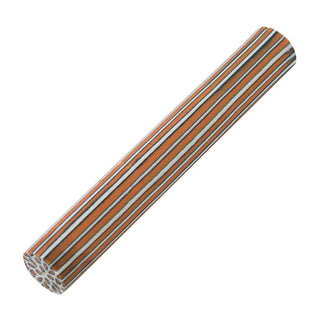 Tiger Lilly Poly Resin Pen Blank with bold orange, black, and cream stripes and distinctive pinwheel end pattern.