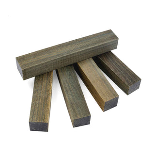Verawood pen blanks with olive-green, golden-brown, and dark brown streaking for custom pen turning and premium woodworking projects. Group 2