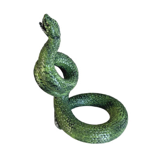 3D Printed Viper Pen Holder by artist John U., hand-painted in lifelike detail. A bold, snake-themed display stand for handmade pens, painted 