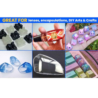 Alumilite Water Clear casting resin crystal clear urethane. Assorted finished  projects