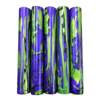 Witch’s Brew Alumilite pen blanks handmade by John U with swirling purple green and dark Halloween colors