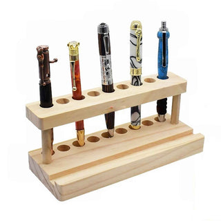 9 pen wood display stand light wood finish