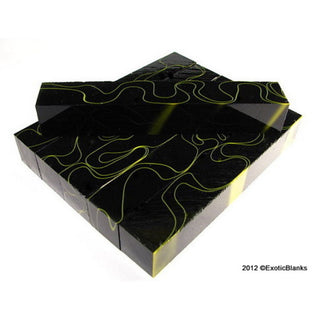 Yellow Ribbons in Black Acrylic Pen Blank AA-14