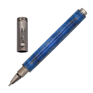 Eco Zen Rollerball Pen Kit with magnetic cap and masculine hex accent on the cap. A budget-friendly rollerball kit. Antique Gun Metal Open