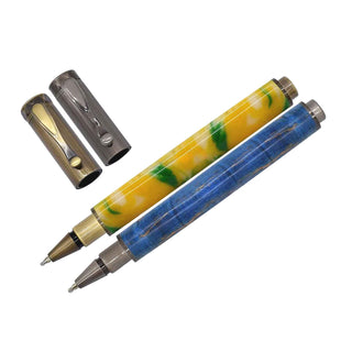 Eco Zen Rollerball Pen Kit with magnetic cap and masculine hex accent on the cap. A budget-friendly rollerball kit. Antique Set