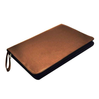 Zippered Leather Pen Portfolio - Holds 48