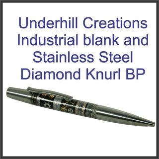 Industrial Pen Blank & Stainless Diamond Knurl Ballpoint Combo